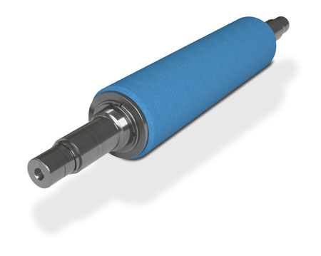 Perspective view of an NCCM<sup>®</sup> N2 nonwoven roll on a metal shaft