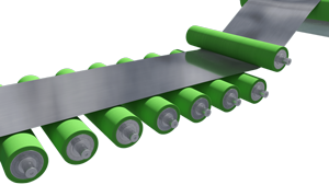 NCCM<sup>®</sup> RU nonwoven table and deflector rolls transporting and deflecting a metal strip