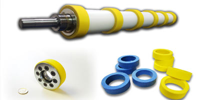 Long-Life Skate Wheel and Transport Roll Assemblies