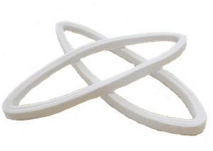Two NCCM<sup>®</sup> Specialty Felt rings crossing in the middle