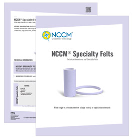 Cover and first page of the NCCM® Specialty Felts data sheet