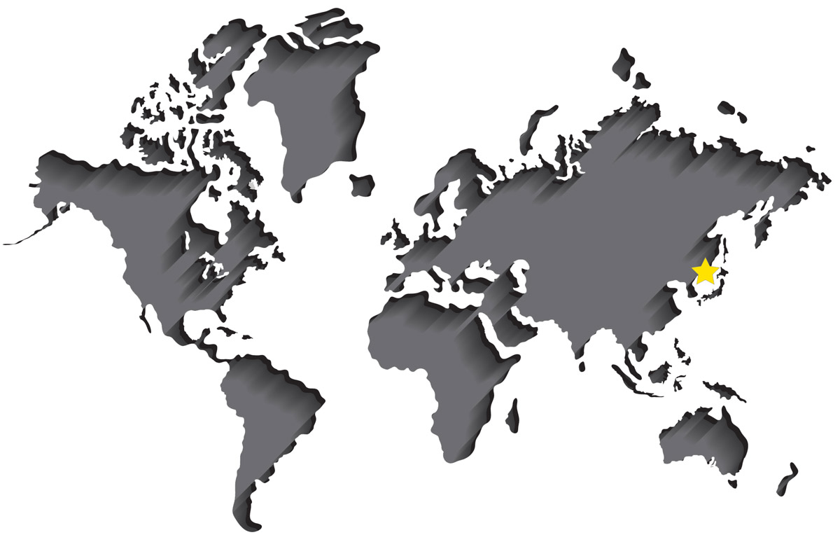 World map showing the NCCM China sales office
