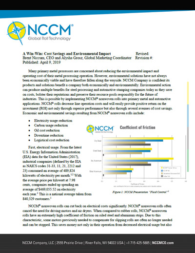 First page of A Win-Win: Cost Savings and Environmental Impact white paper